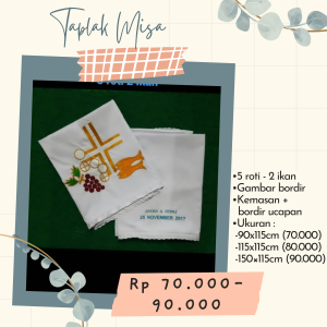 Taplak Misa Motif 5 Roti-2 Ikan