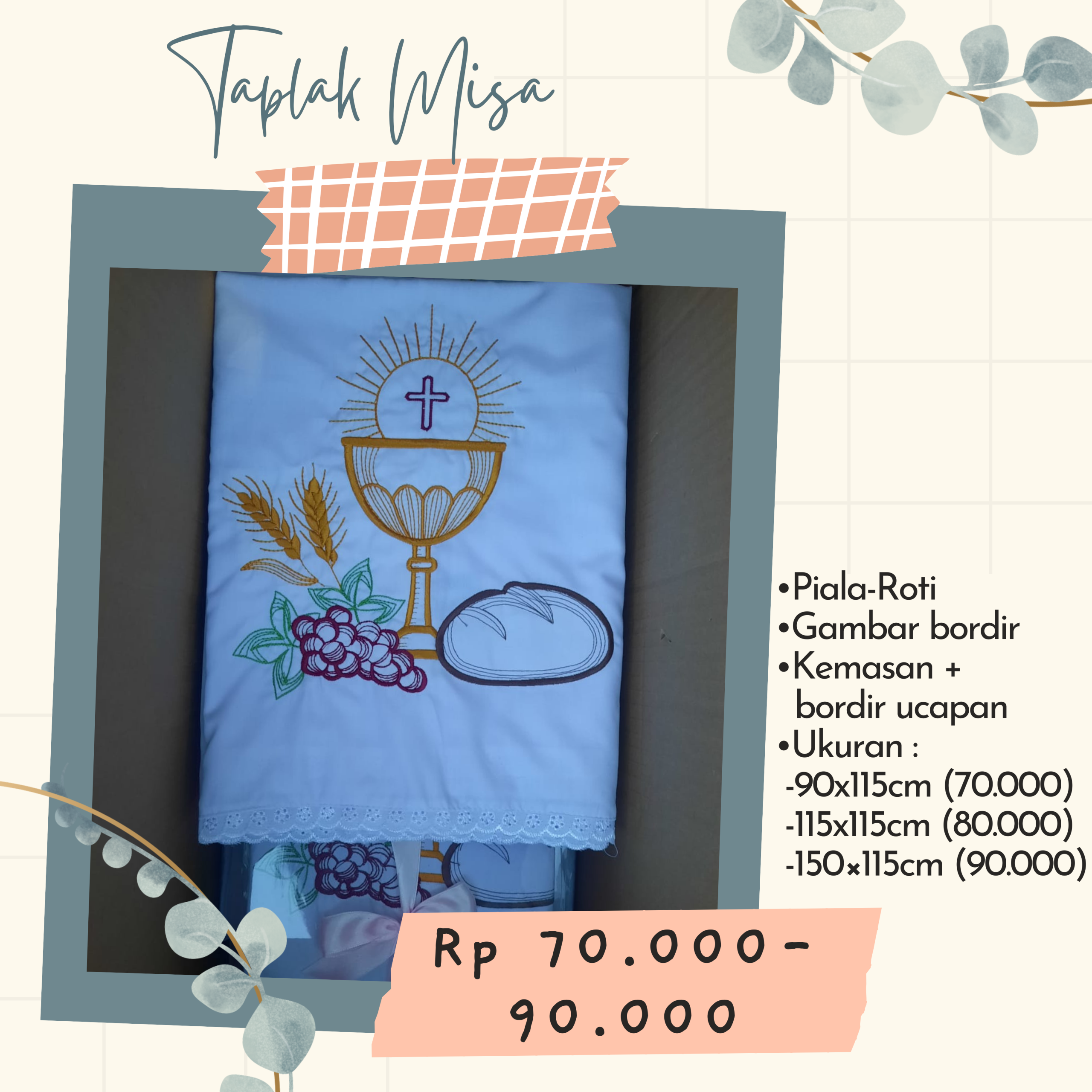 Taplak Misa Motif Piala-Roti