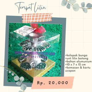 Tempat Lilin Alumunium Kelopak Bunga