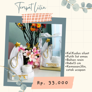 Tempat Lilin Keluarga Kudus Siluet Lis Emas