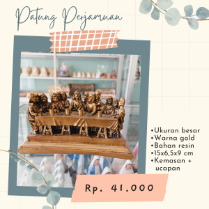 Patung Perjamuan Terakhir Besar Gold
