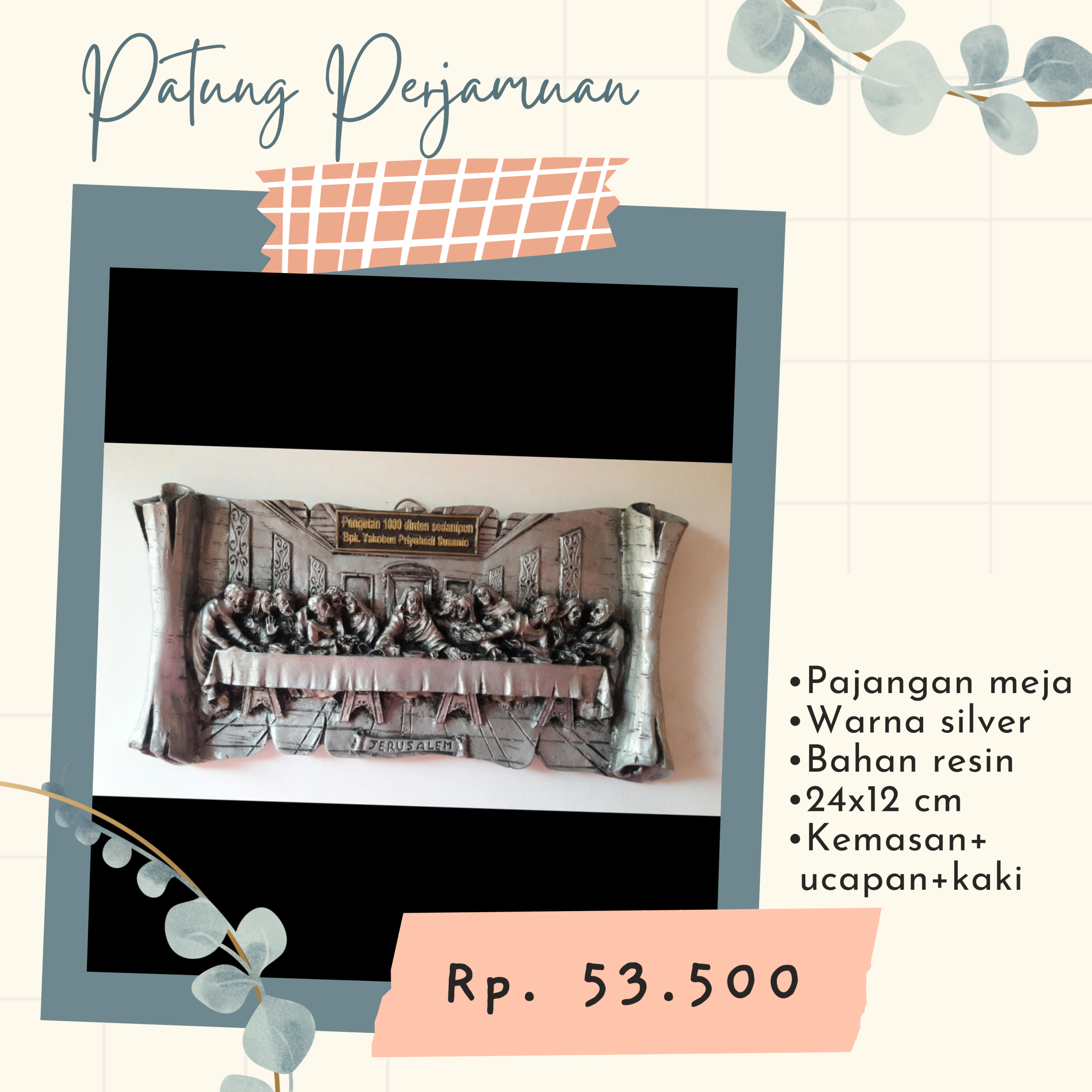 Pajangan Meja Perjamuan Terakhir Silver