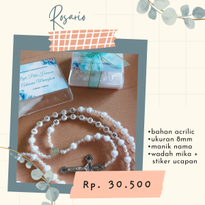 Rosario Acrilic Nama + Wadah Acrilic