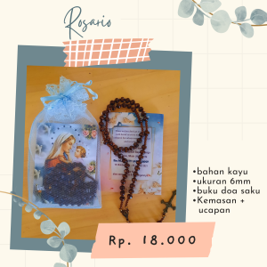 Rosario Kayu 6 mm + Buku Doa Saku