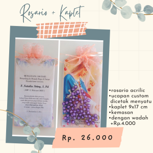 Rosario Acrilic 8 mm + Kaplet Doa Rosario