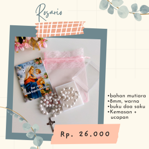 Rosario Mutiara 8 mm + Buku Doa Saku
