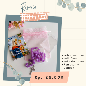 Rosario Marmer 8 mm + Buku Doa Saku