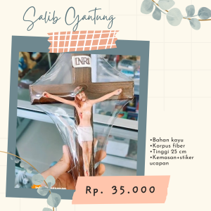 Salib Gantung Kayu Korpus Resin