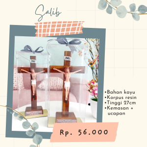 Salib Duduk Kayu 27 cm