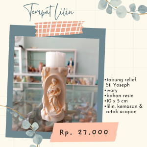 Tempat Lilin Tabung Relief Yoseph