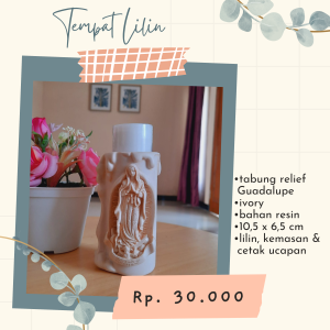 Tempat Lilin Tabung Relief Maria Guadalupe